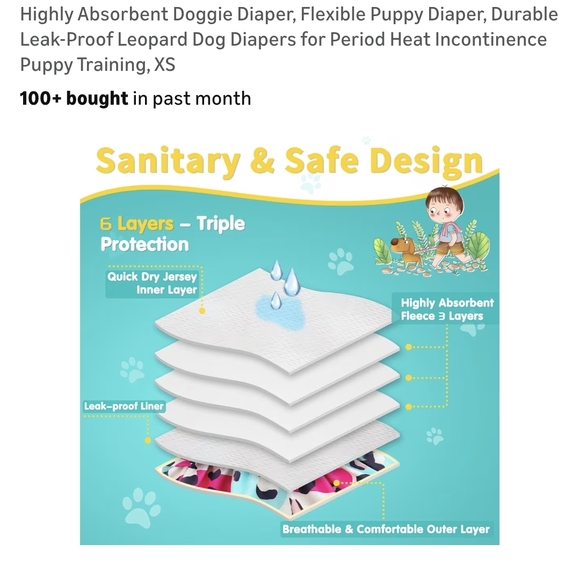 Colorful Dog Diapers Set - Picture 6 of 8